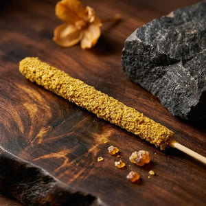 Close-up of Dark Honey Incense Sticks made with honey-derived essence and palo santo
