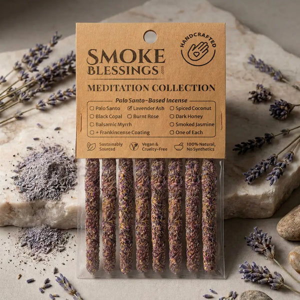 Lavender Ash Incense Sticks retail pack of 8 hand-rolled sticks