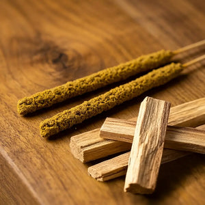 Close-up of Pure Palo Santo Incense Sticks made with real palo santo wood and essential oil
