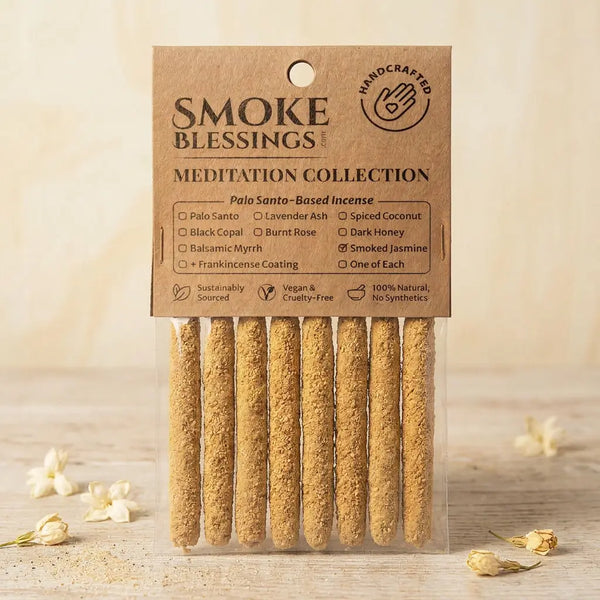 Smoked Jasmine Incense Sticks retail pack of 8 hand-rolled sticks
