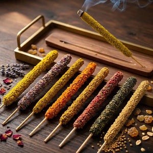 Smoke Blessings Meditation Collection Variety Pack incense sticks burning